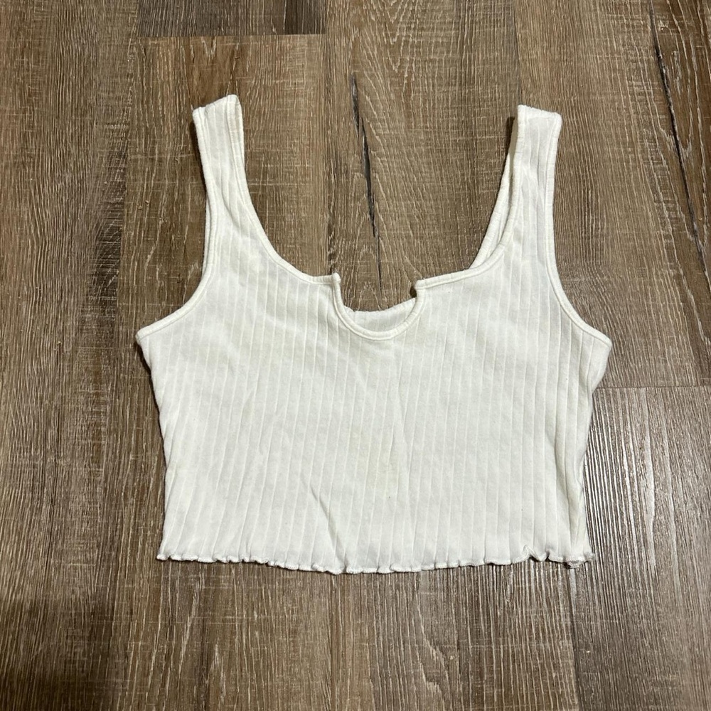 SHEIN White Ribbed Tank Top